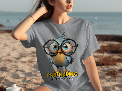 Cute Bird With Glasses Pretending To Be Normal Shirt