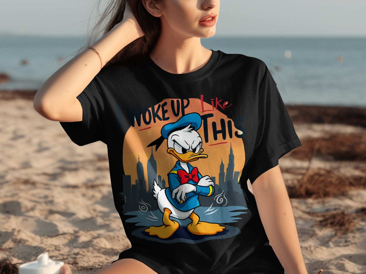 Woke Up Like This Donald Duck Graphic Tee Shirt