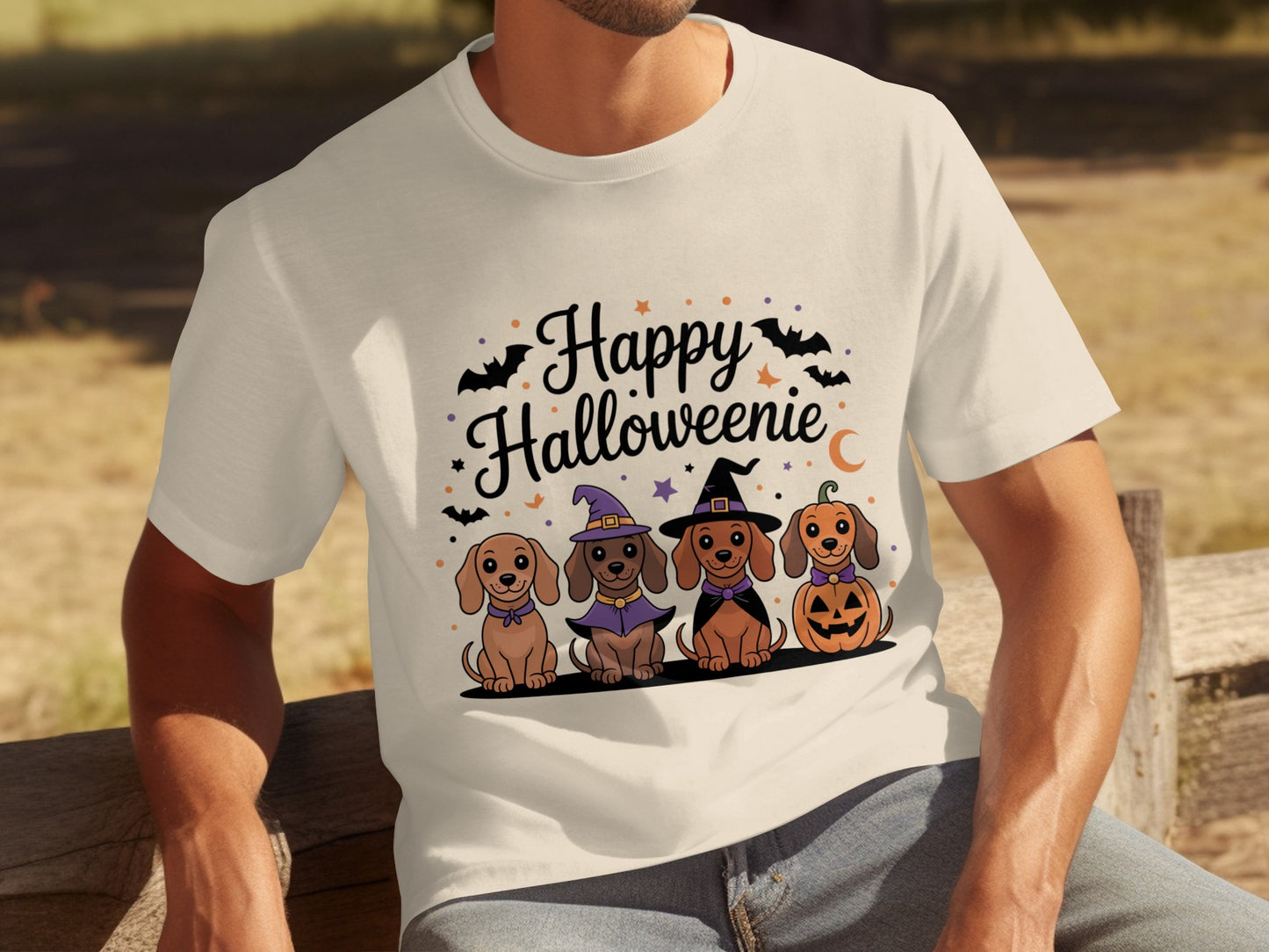 Happy Halloweenie Dachshund Themed Halloween T-Shirt
