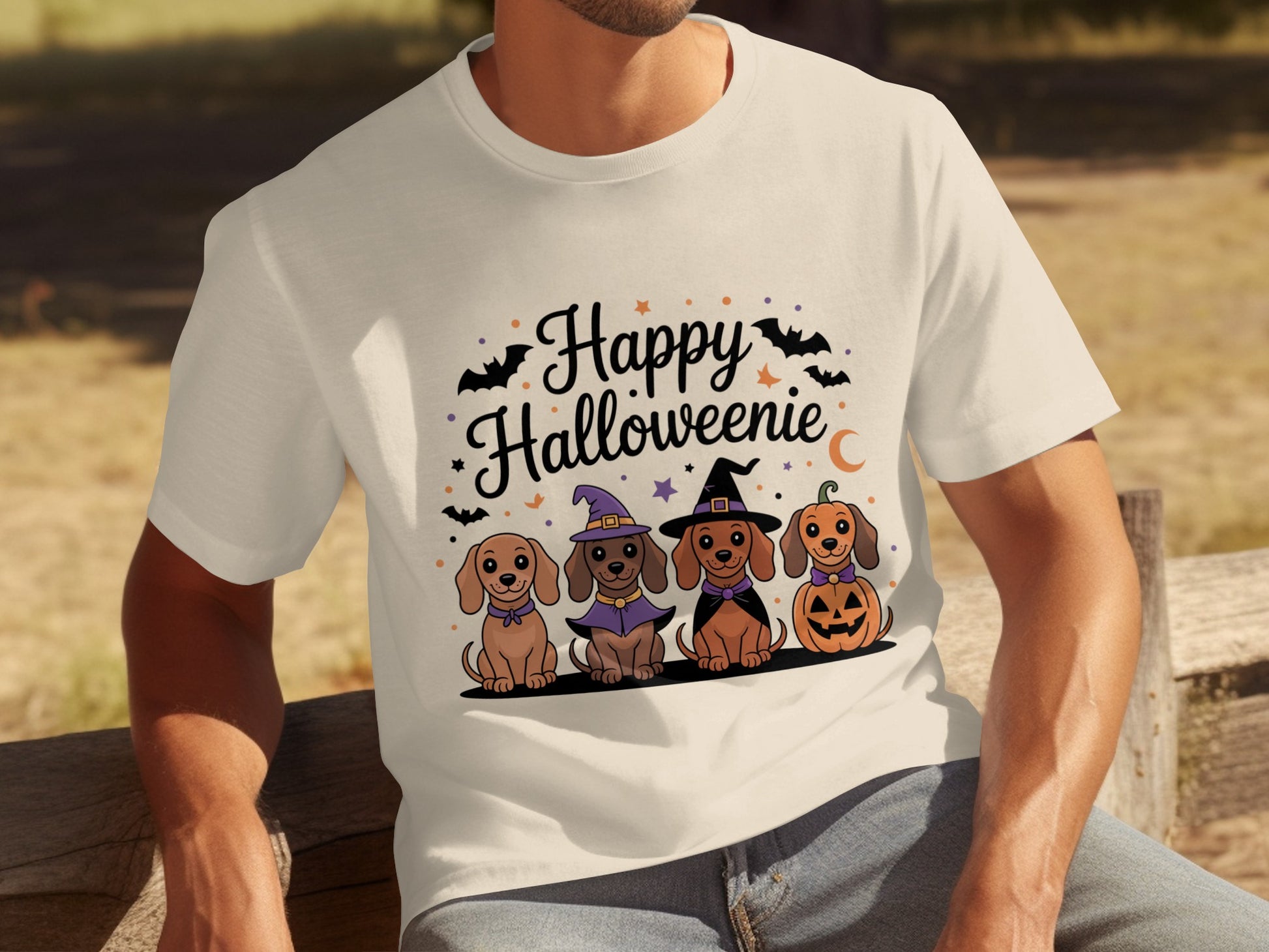 Happy Halloweenie Dachshund Themed Halloween T-Shirt