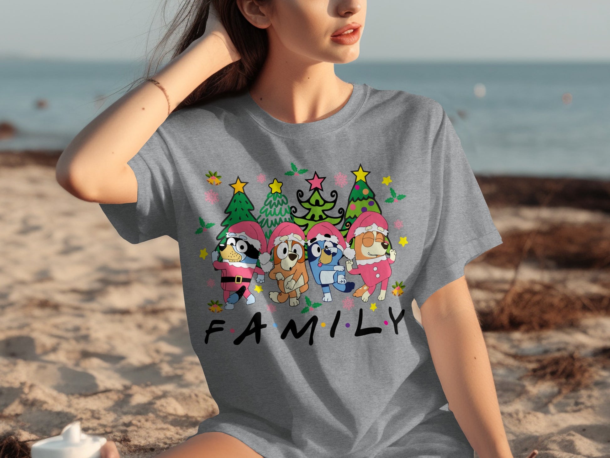 Funny Christmas Family Design Graphic T-shirt