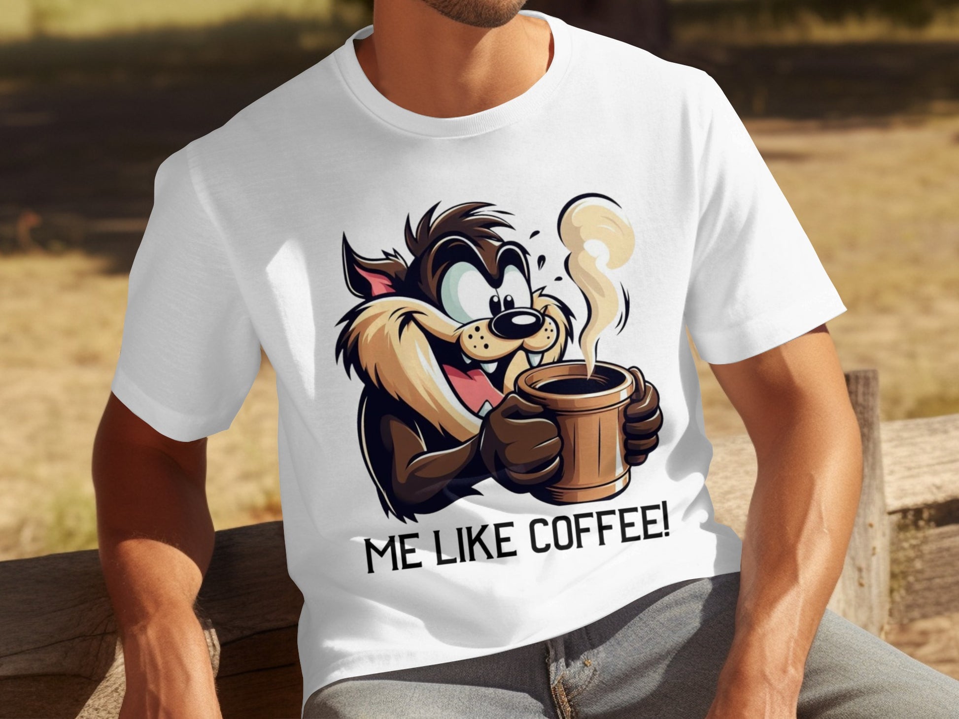 Cartoon Character Holding Coffee Mug T-Shirt