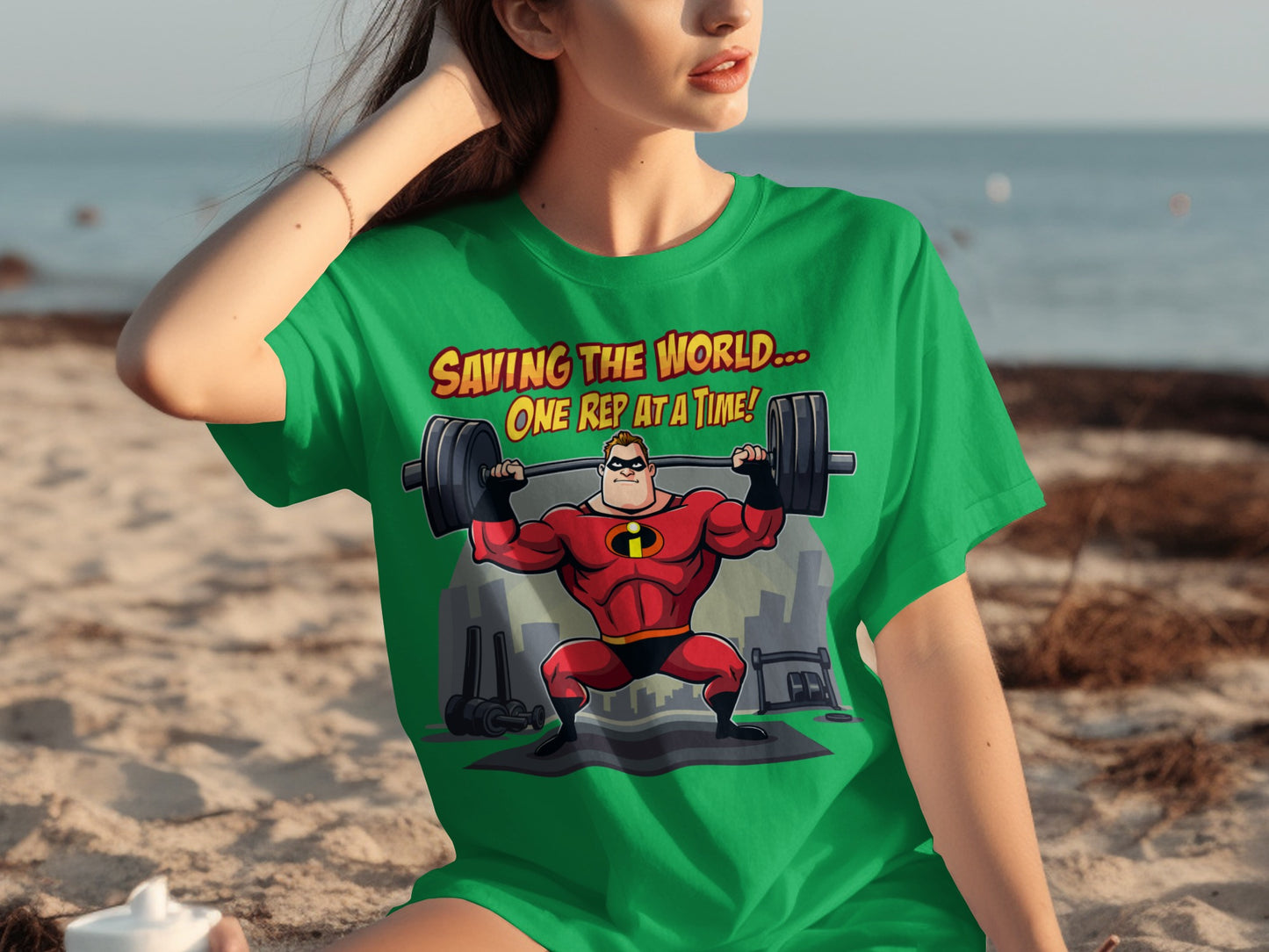 Saving The World One Rep at a Time graphic tee