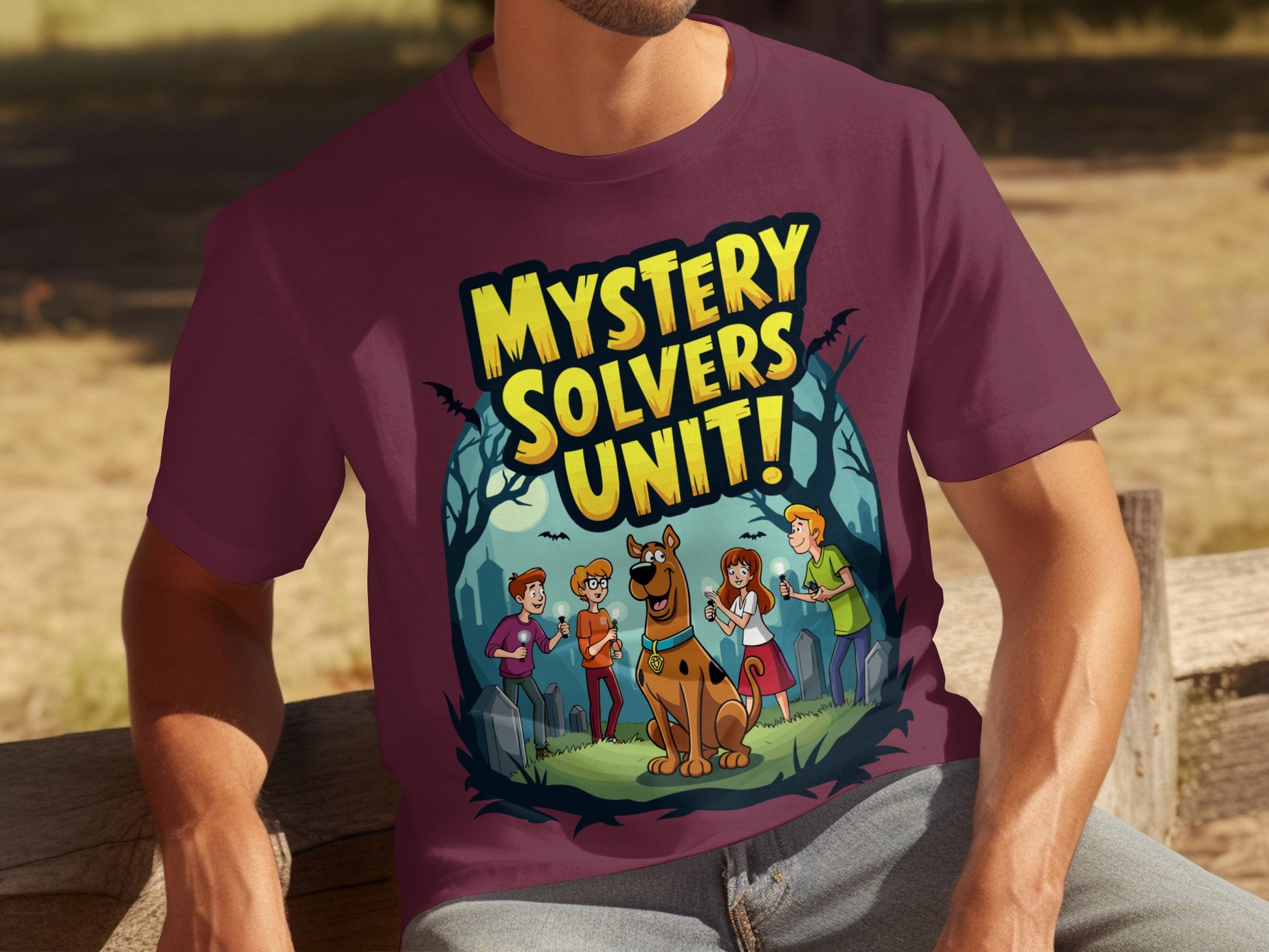 Mystery Solvers Unit cartoon graphic t-shirt