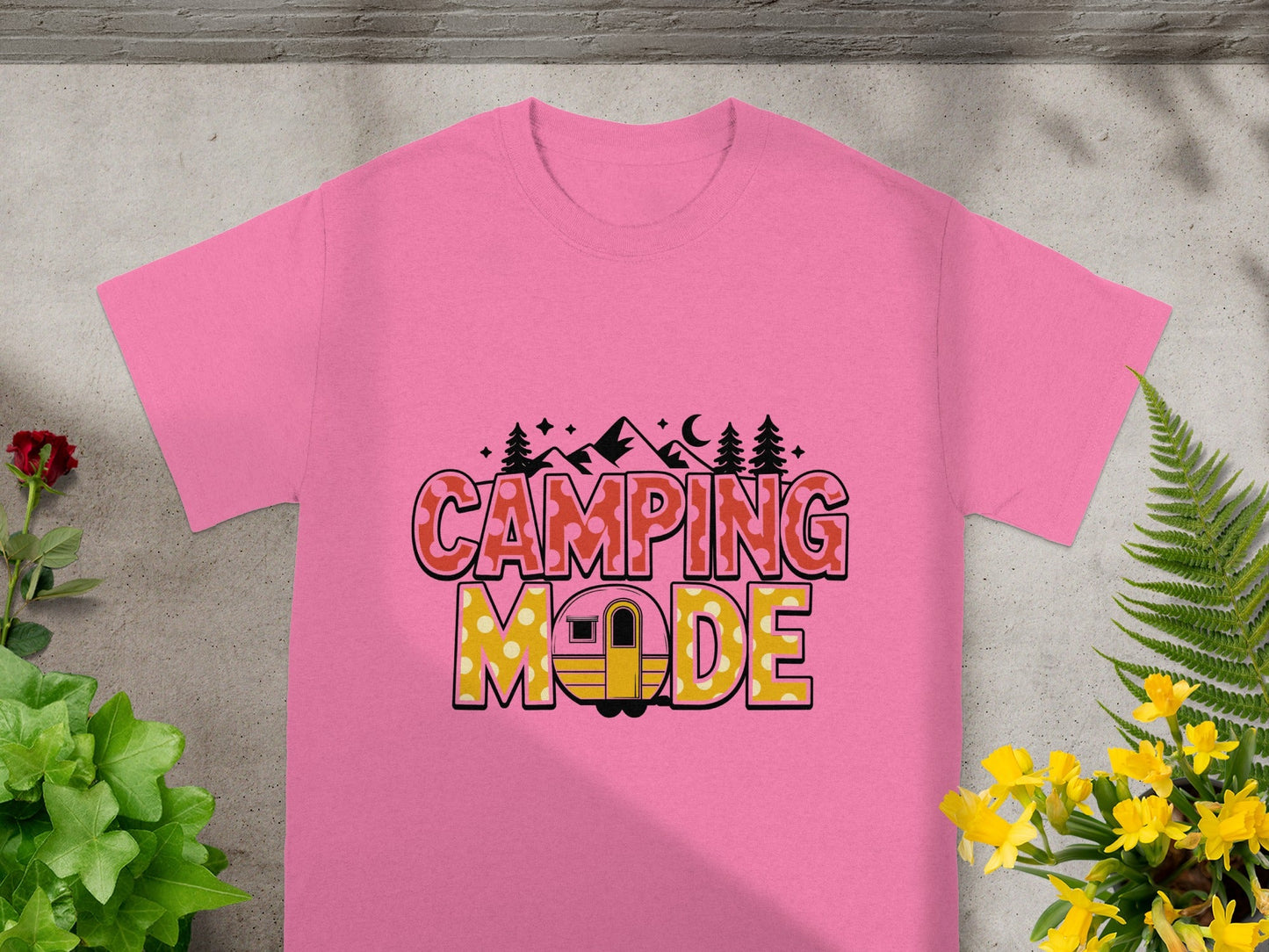 Camping Mode Graphic Tee Perfect for Outdoor Lovers