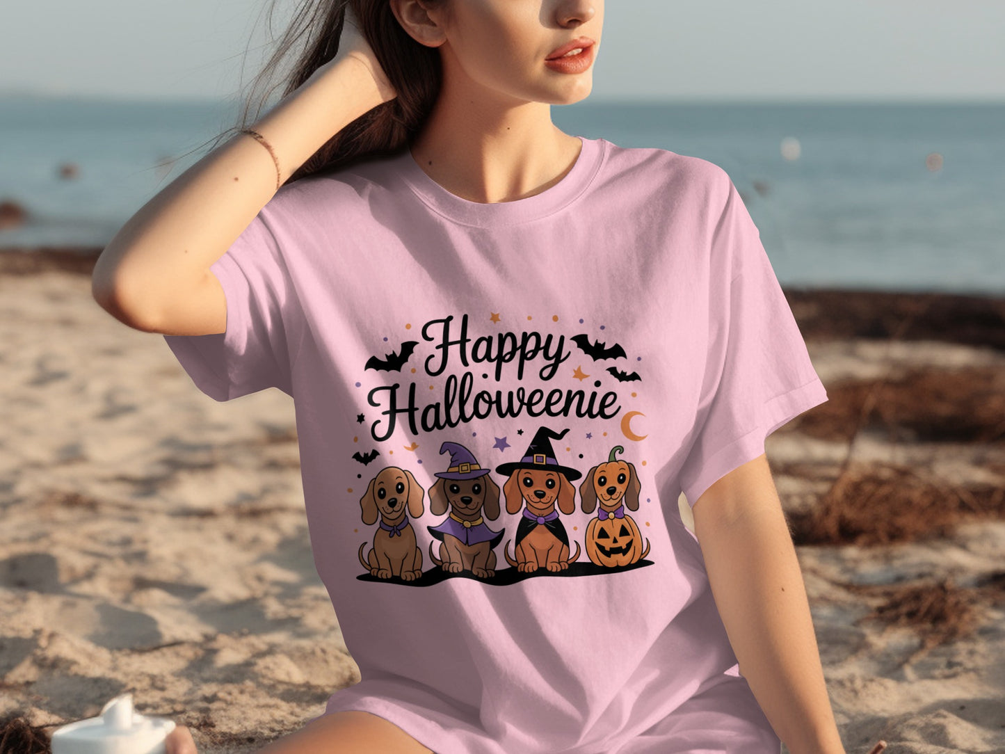 Happy Halloweenie Dog Squad Graphic T-Shirt