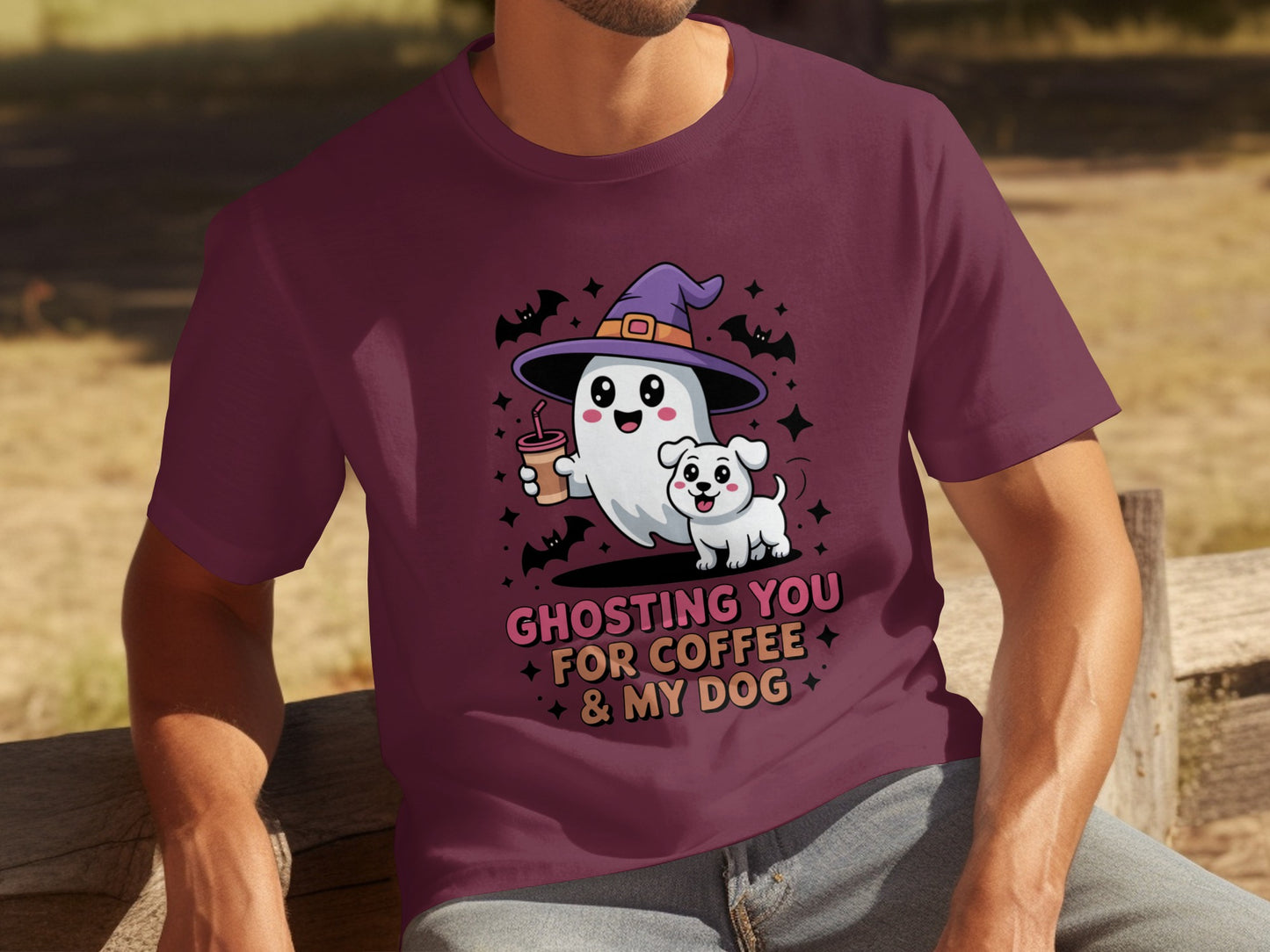 Ghosting You For Coffee & My Dog Halloween T-Shirt