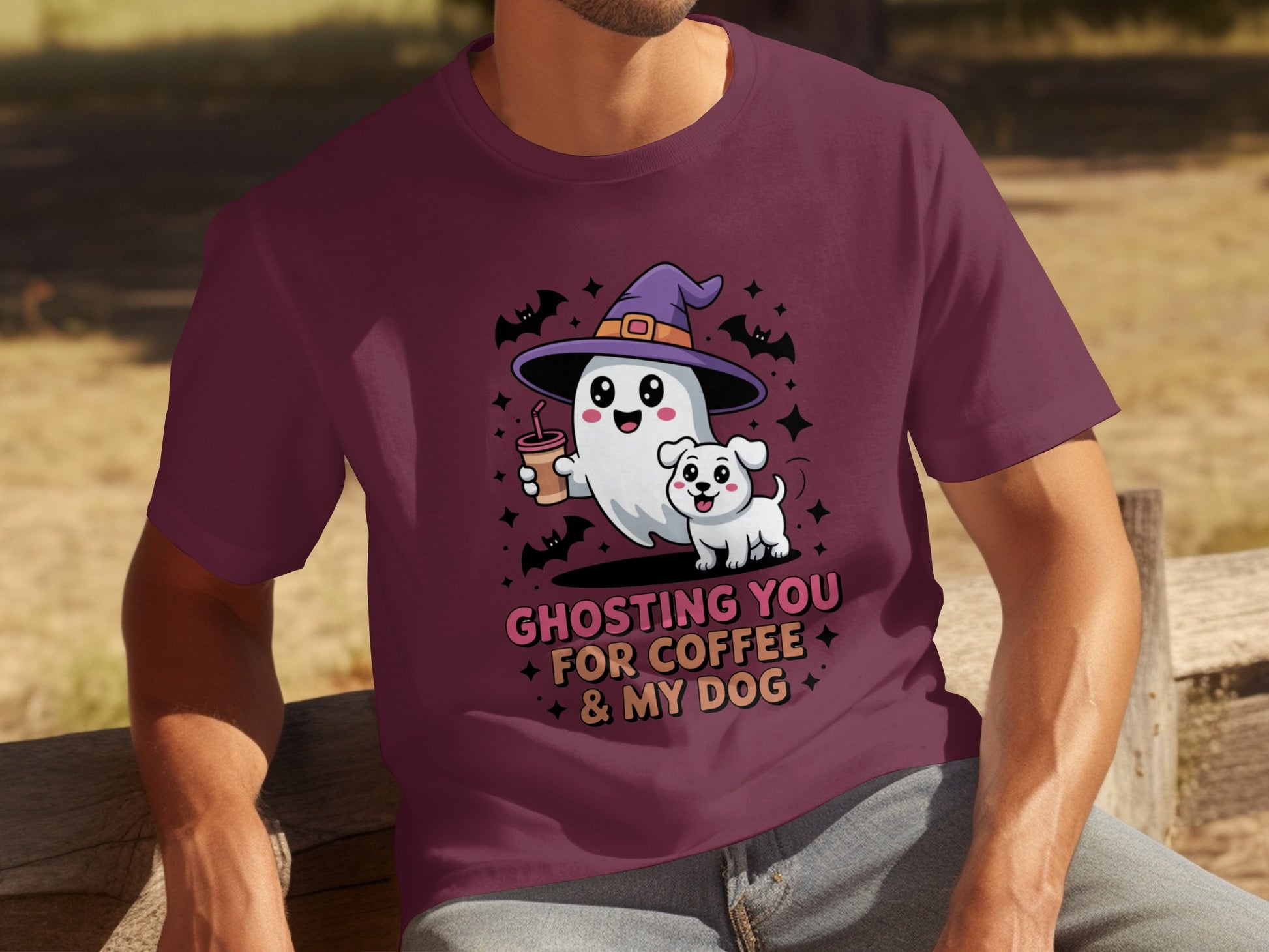 Ghosting You For Coffee & My Dog Halloween T-Shirt