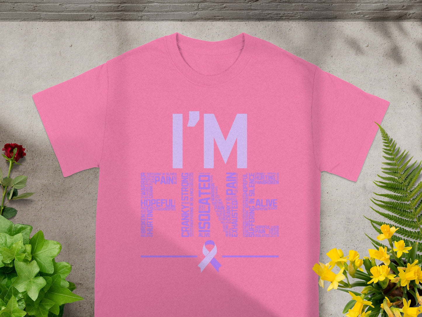 I'm Isolated Hopeful Exhausted Strong Pink Shirt