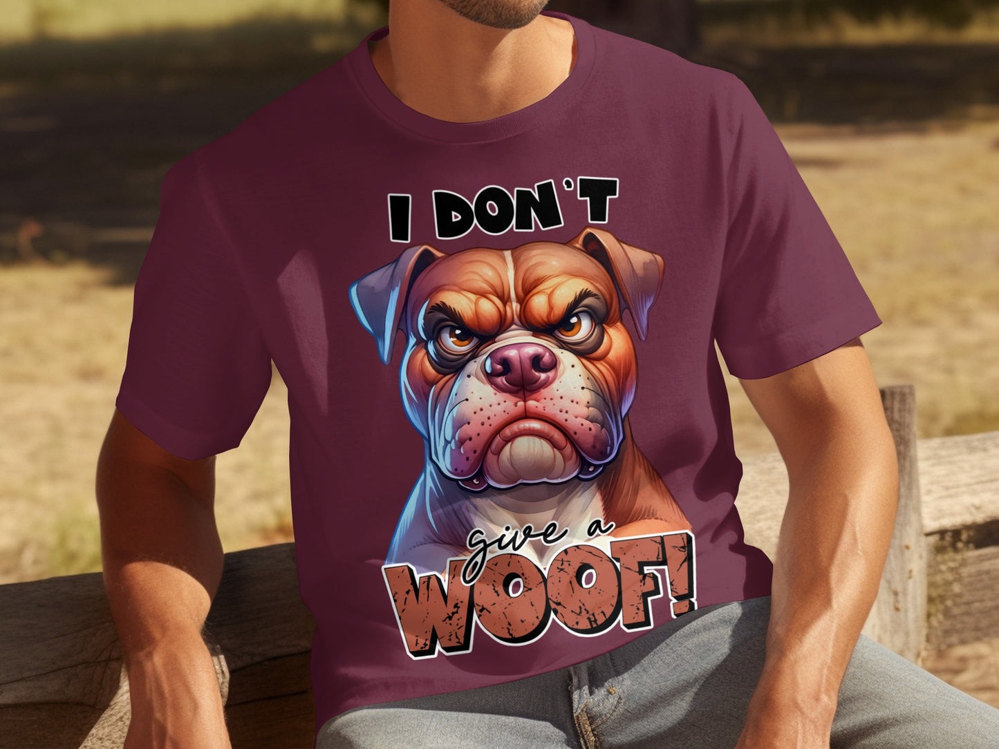 I Don't Give a Woof Grumpy Dog Graphic T-shirt