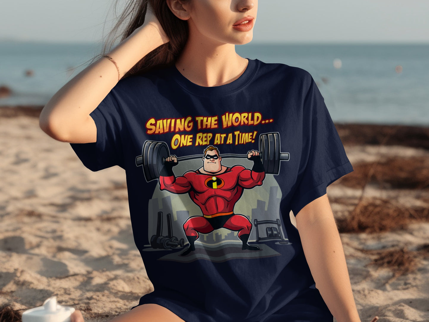 Saving The World One Rep At A Time Superhero T-Shirt