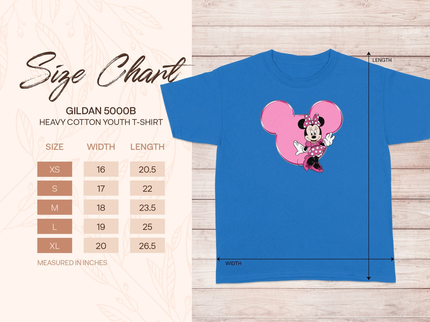 GILDAN 5000B Minnie Mouse Blue Pink Youth Shirt product type