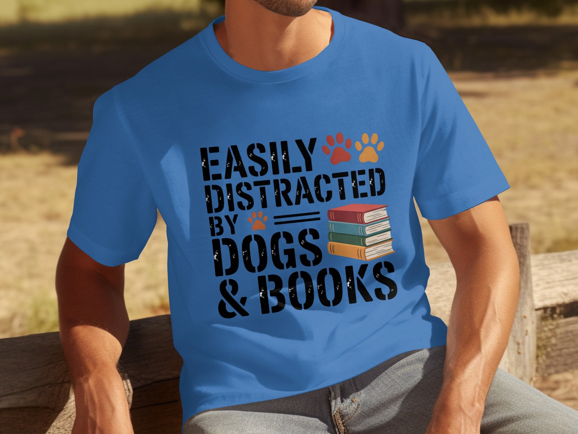 Easily Distracted by Dogs and Books T-shirt