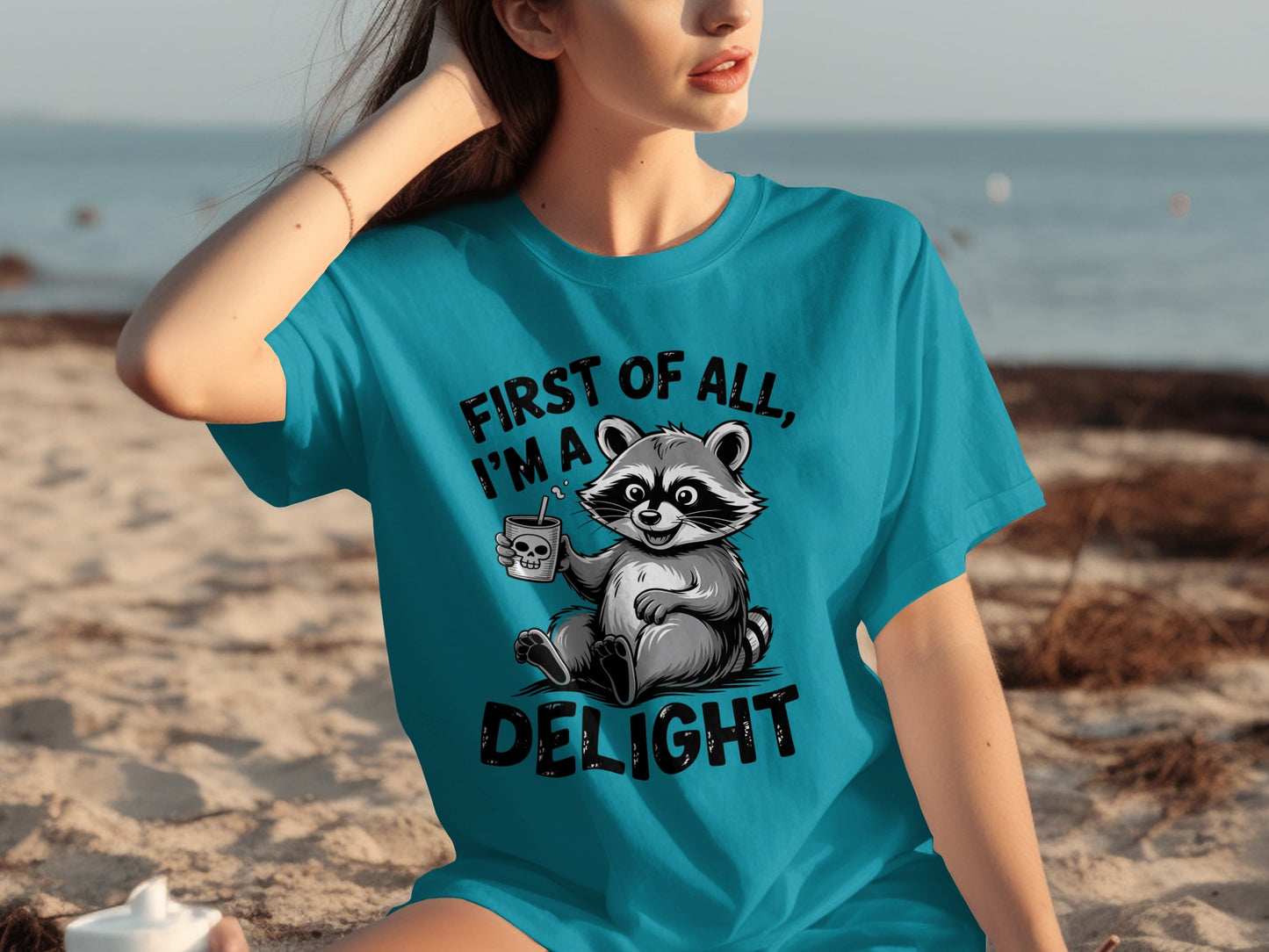 First Of All I'm A Delight Raccoon Graphic Tee