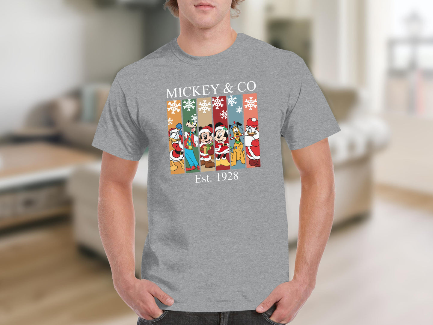 Mickey & Co Est. 1928 Snowflake Cartoon T-Shirt