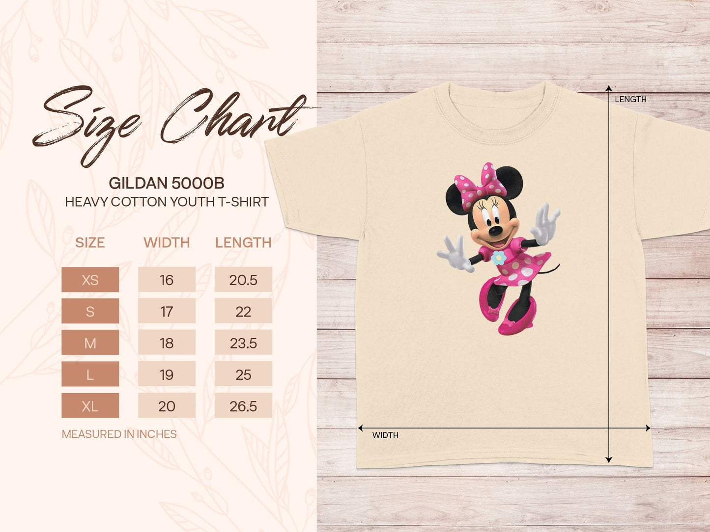 Minnie Mouse Gildan 5000B Youth Size Chart Sizes product type