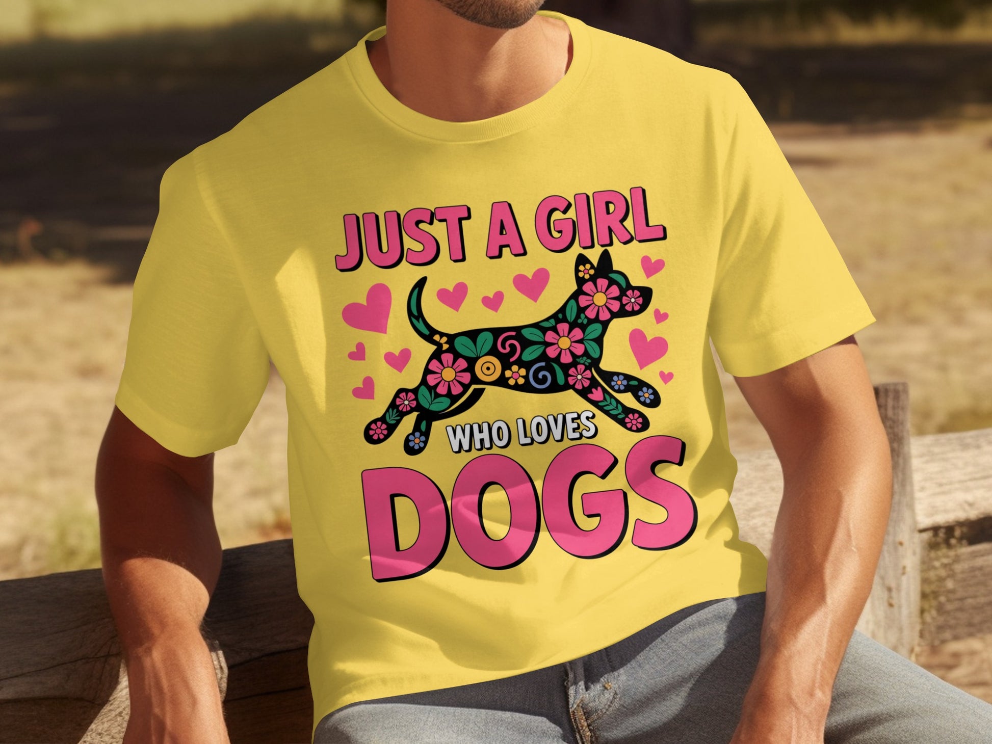 Just A Girl Who Loves Dogs Colorful Hearts T-Shirt