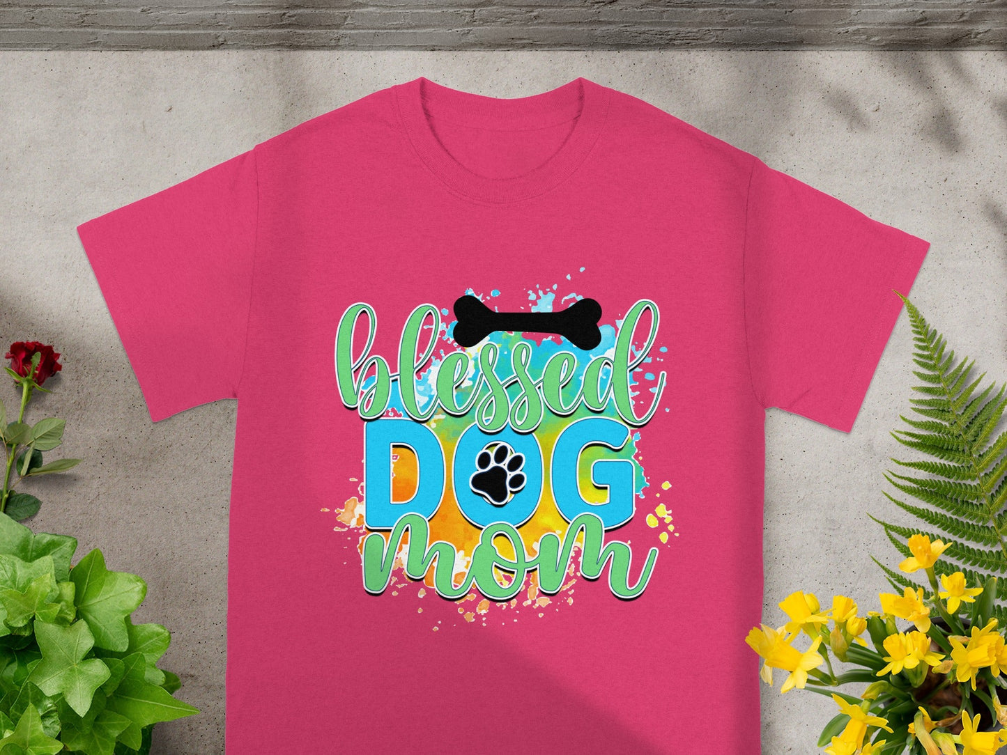 Blessed Dog Mom Colorful Design Women's T-shirt