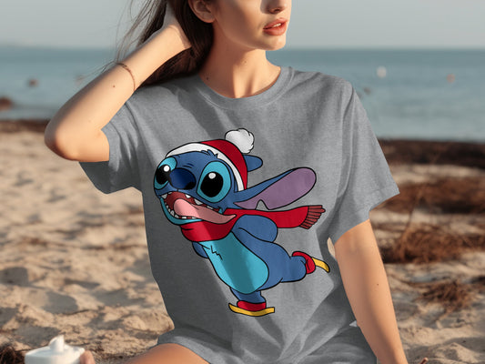 Holiday Season Ice Skating Character T-shirt