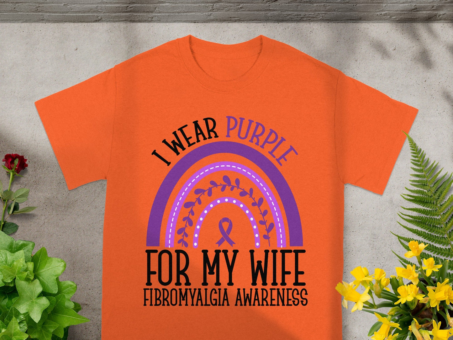 I Wear Purple for My Wife Fibromyalgia Awareness Shirt