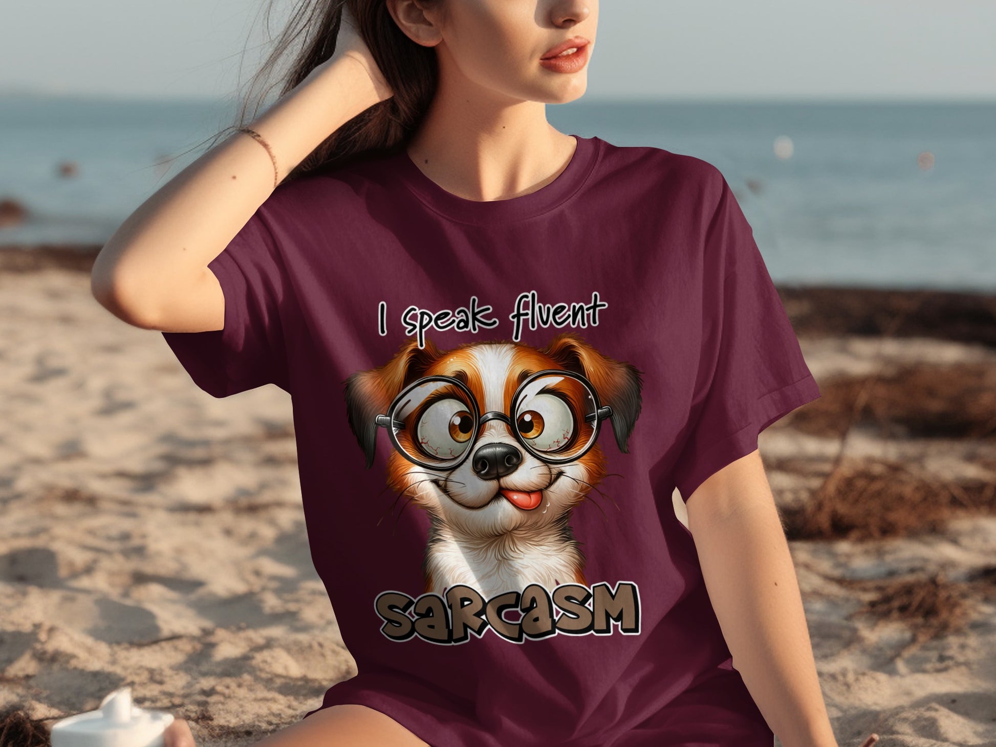 I Speak Fluent Sarcasm Cute Dog Graphic Shirt Product