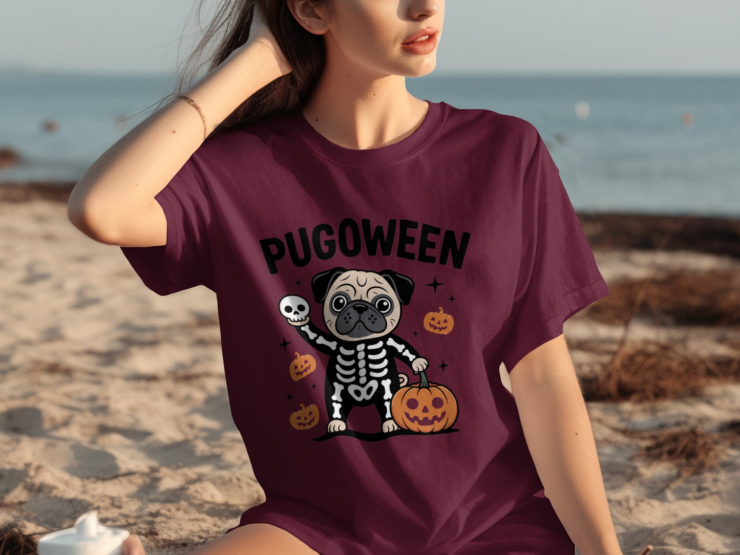 Pugoween Design Shirt Cute Halloween Dog Themed Tee