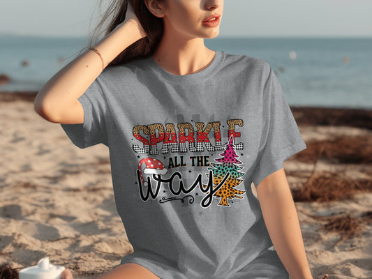 Sparkle All the Way Graphic Tee for Holiday Wear
