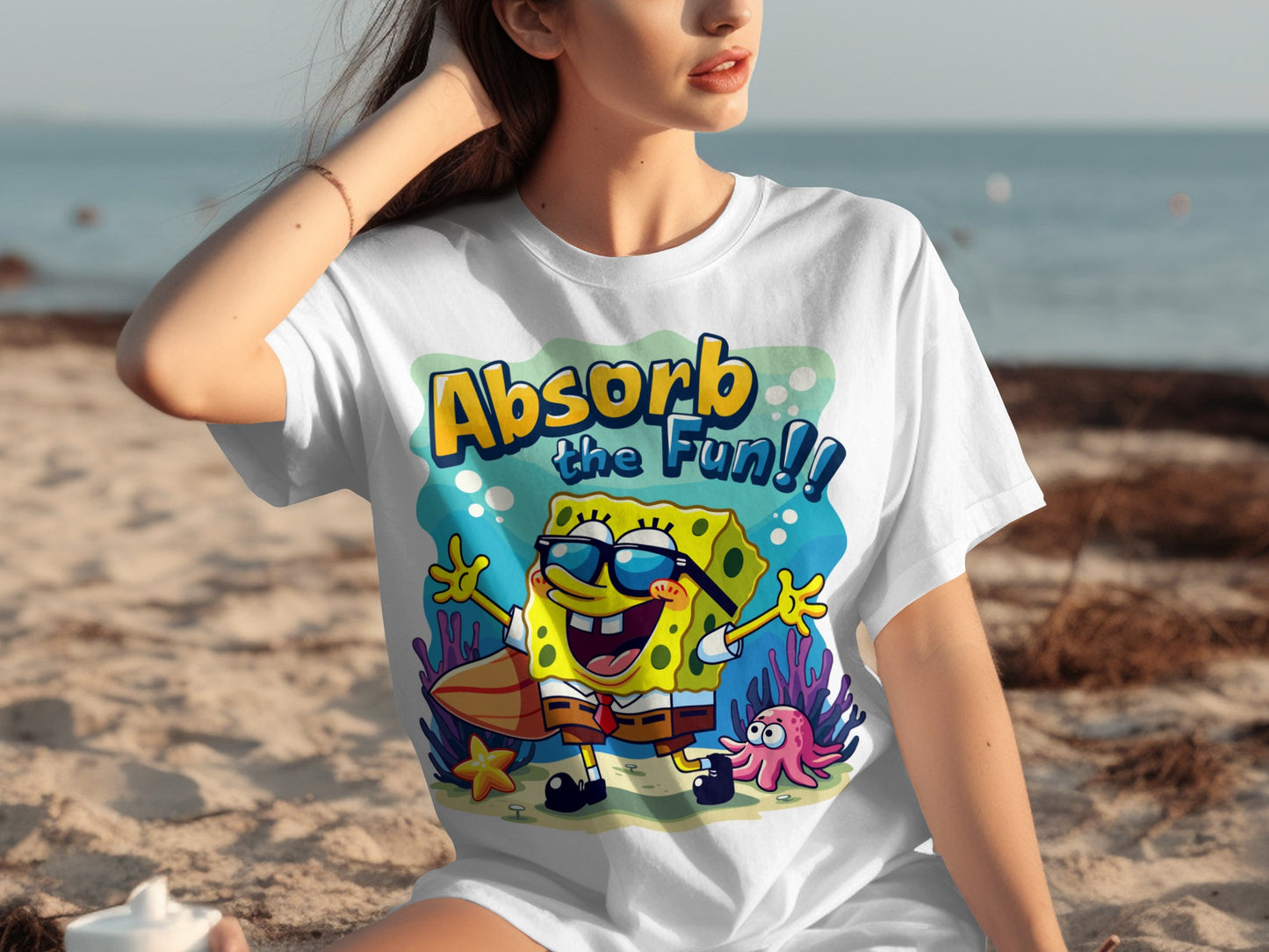 Absorb the Fun Spongebob Graphic T-Shirt for Adults