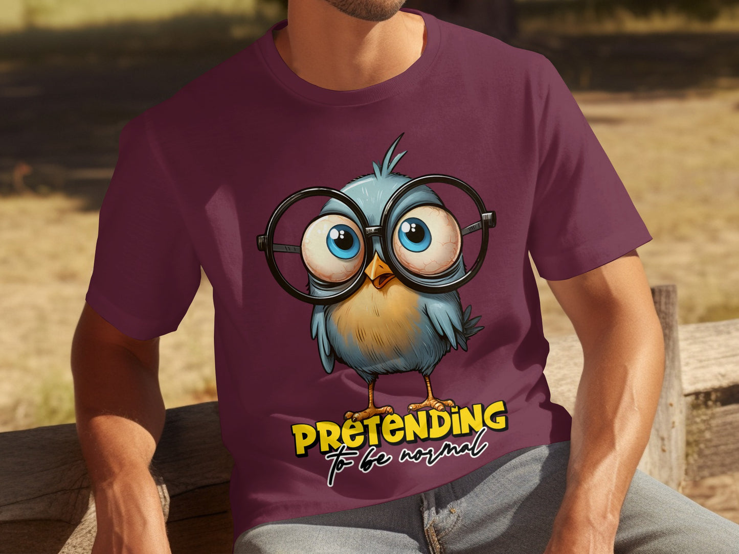 Funny Pretending to be Normal Owl Graphic T-shirt