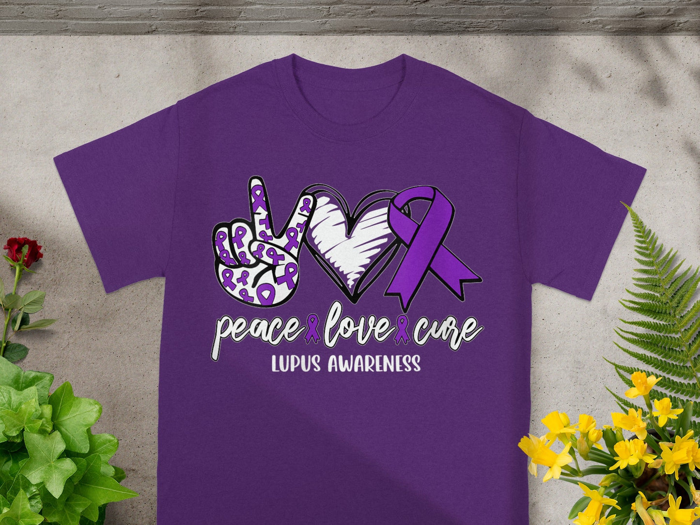 Peace Love Cure Lupus Awareness T-Shirt