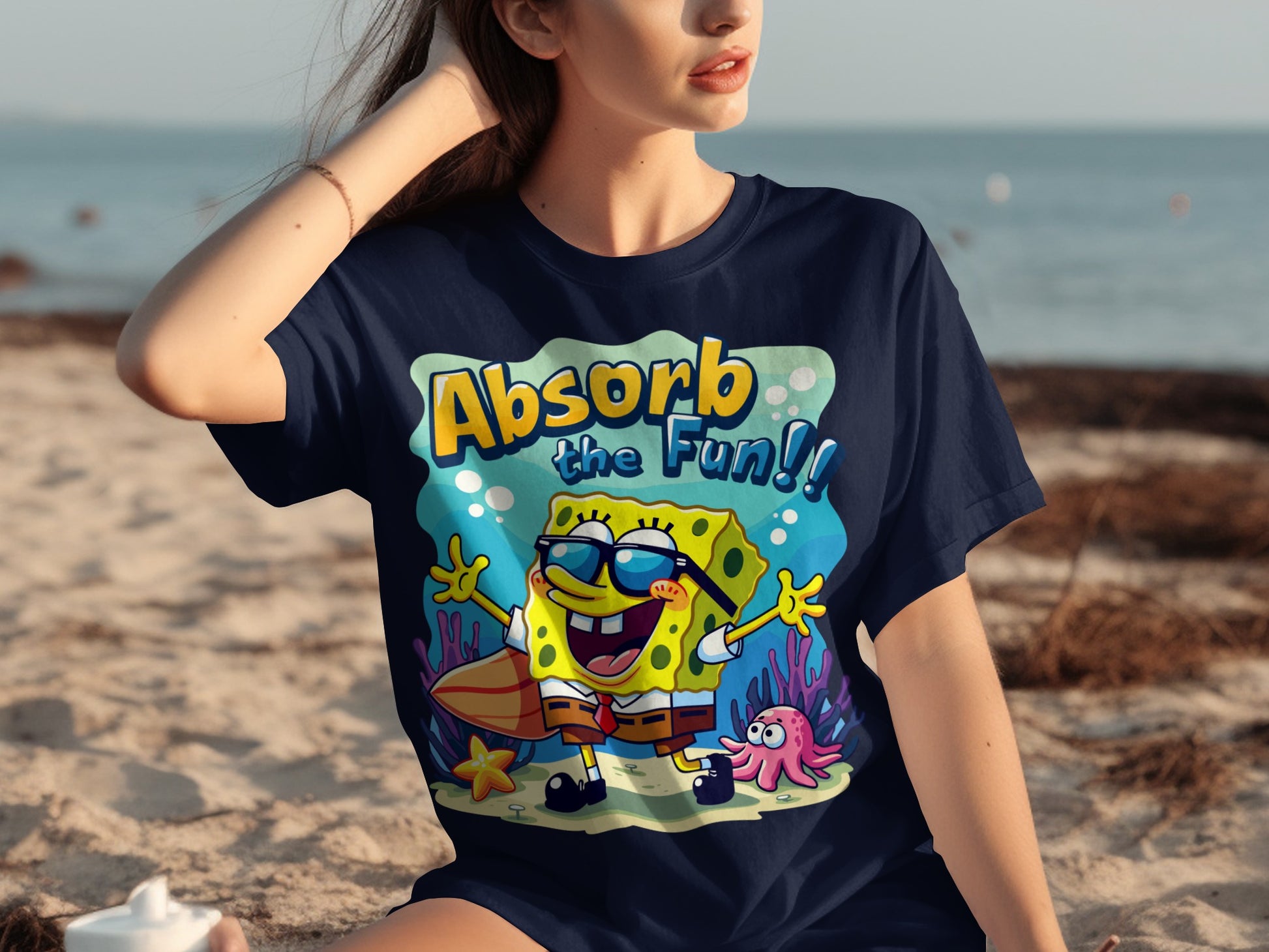 Absorb the Fun Graphic T-Shirt for Beach Days