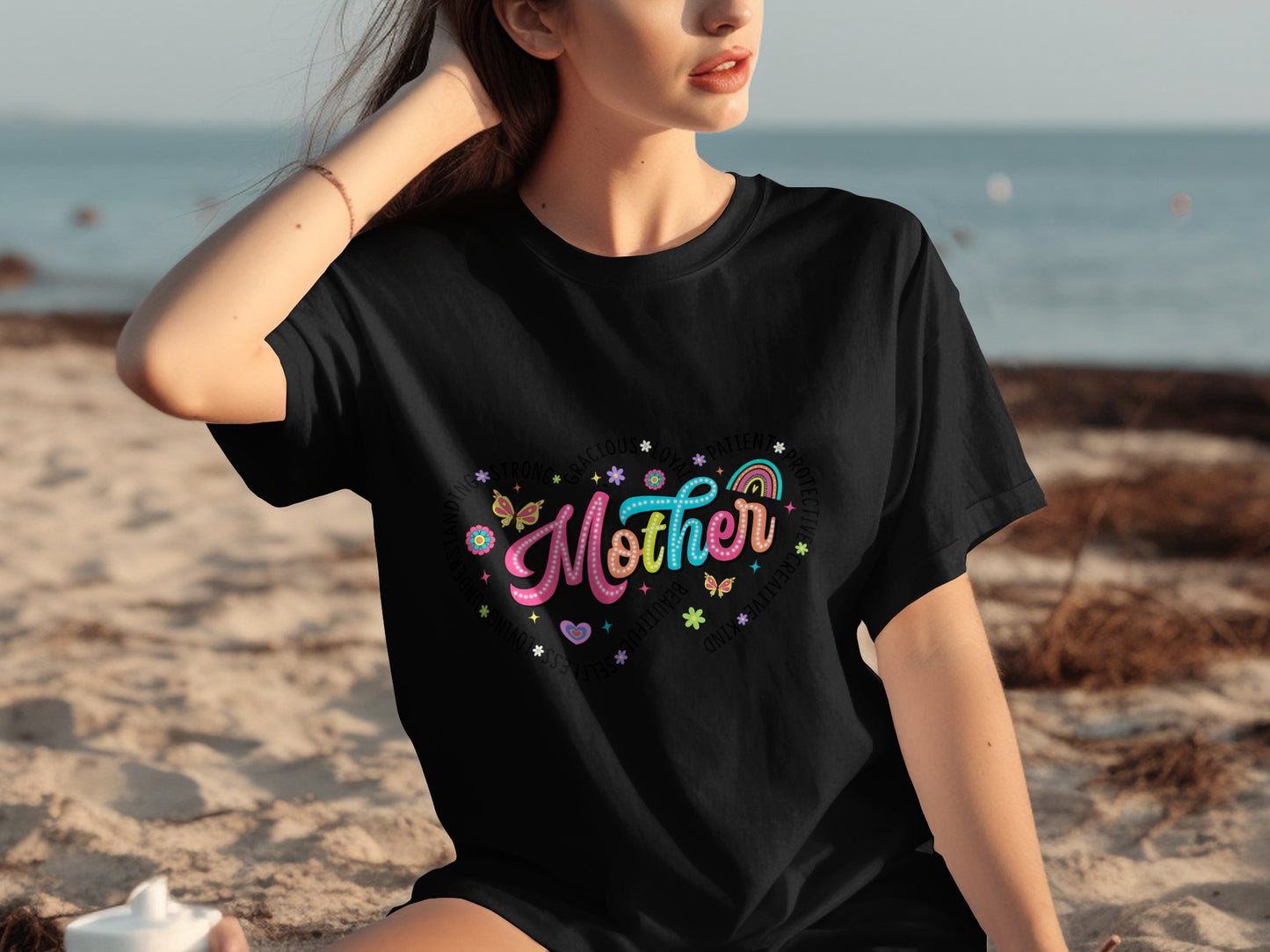 Colorful Mother's Day Heart Design T-Shirt
