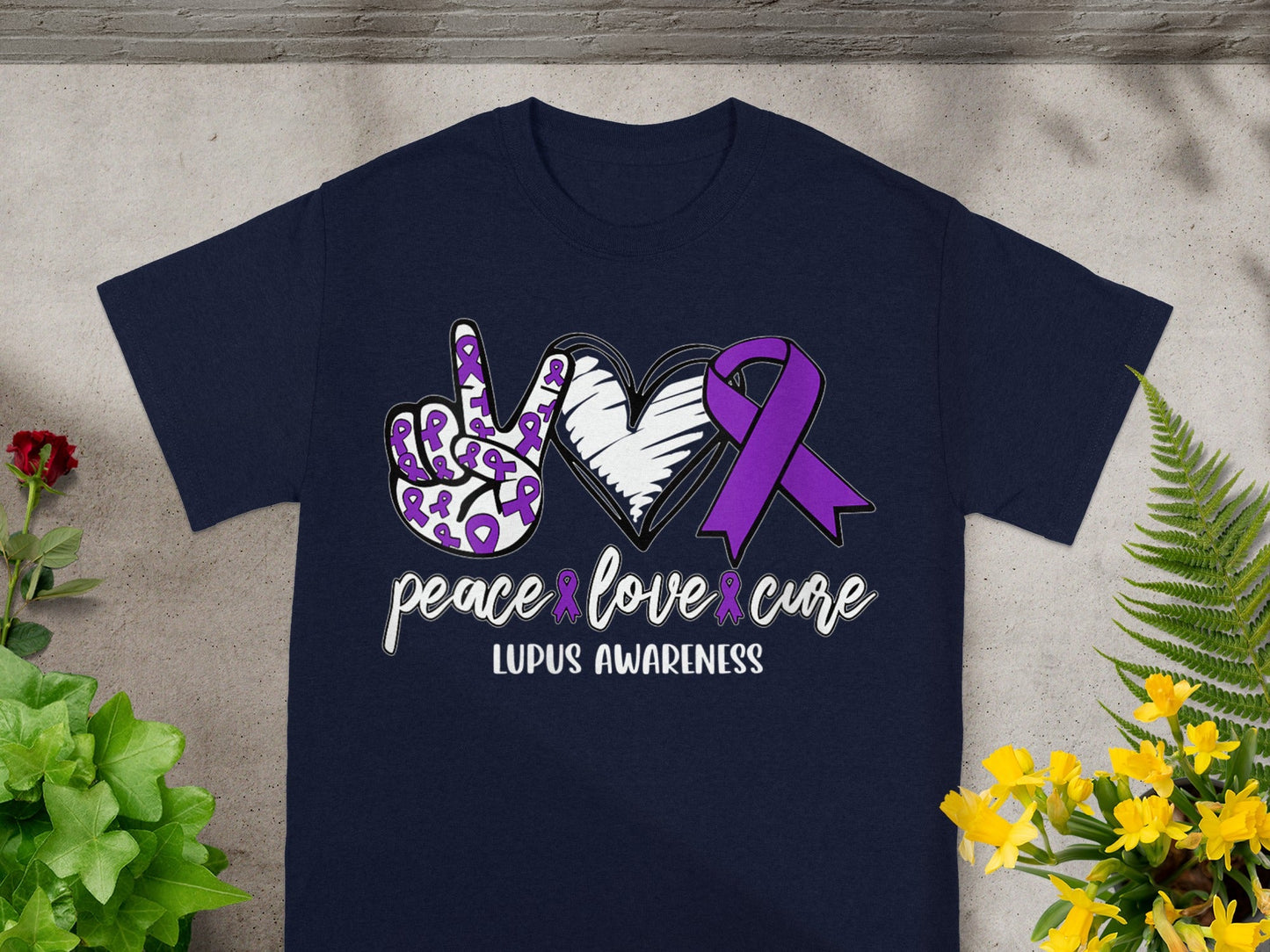 Peace Love Cure Lupus Awareness Graphic T-Shirt