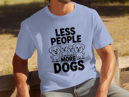 Less People More Dogs Graphic Tee shirt