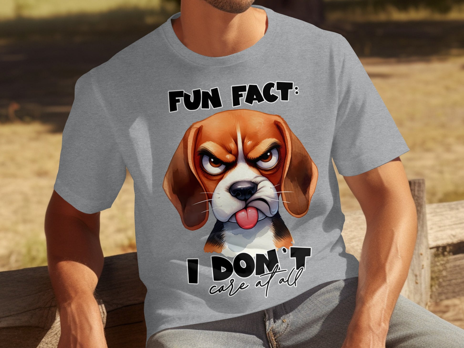 Fun Fact I Don't Care At All Angry Dog T-Shirt