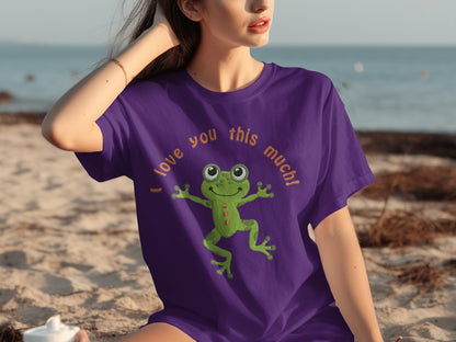 I Love You This Much Adorable Frog Graphic T-Shirt
