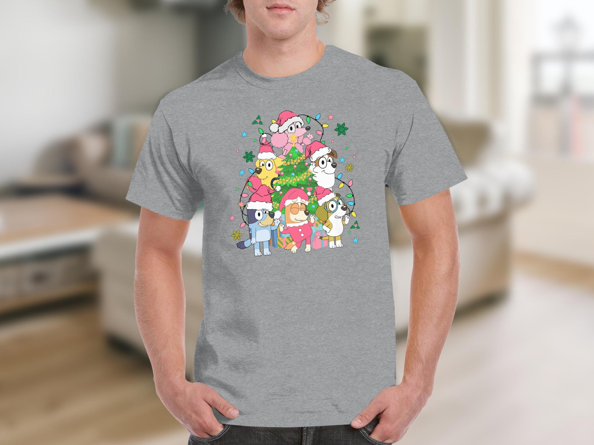 Cute Holiday Cartoon Characters Graphic T-Shirt