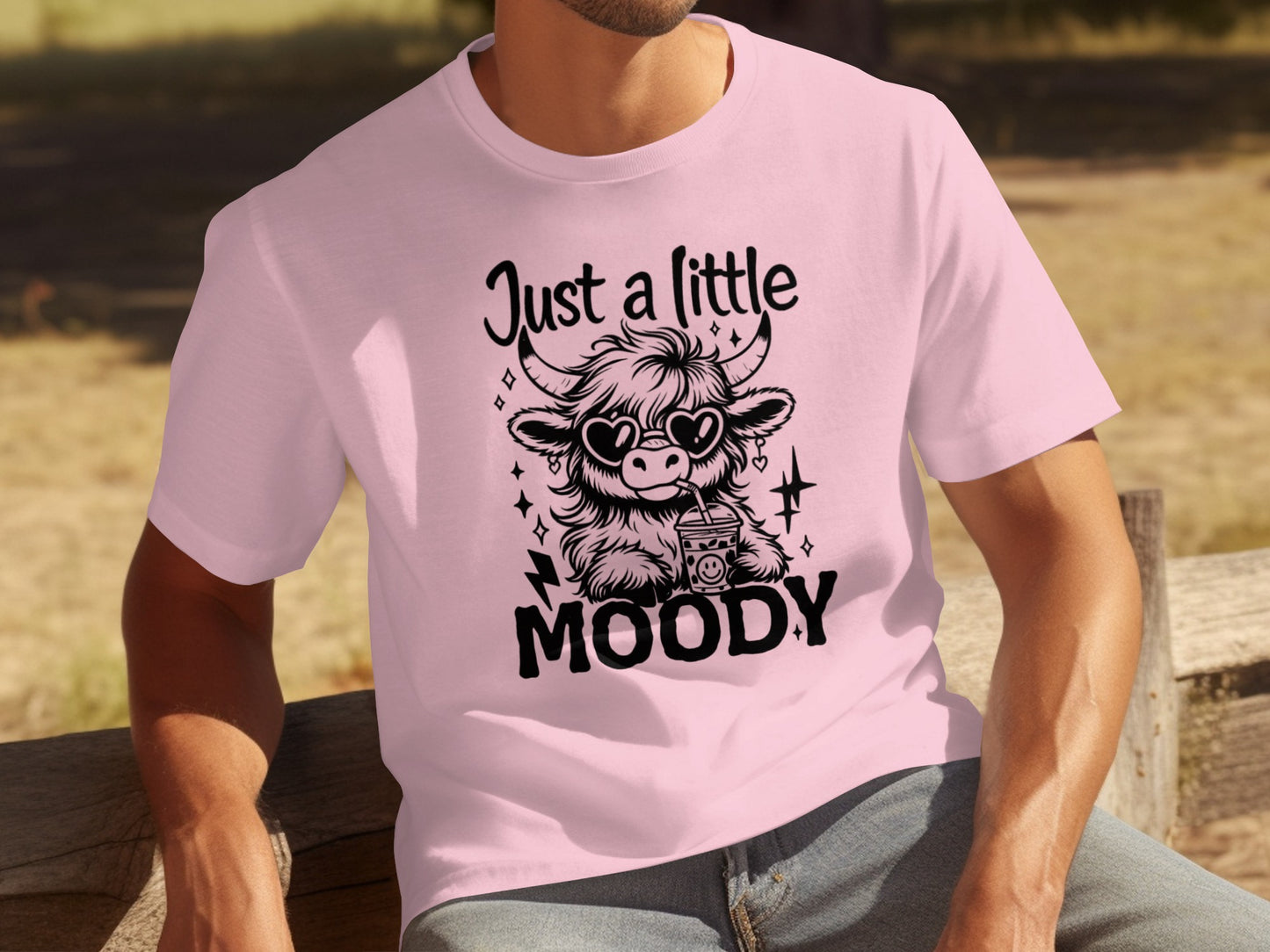 Just a Little Moody Cow Graphic Tee Shirt Product