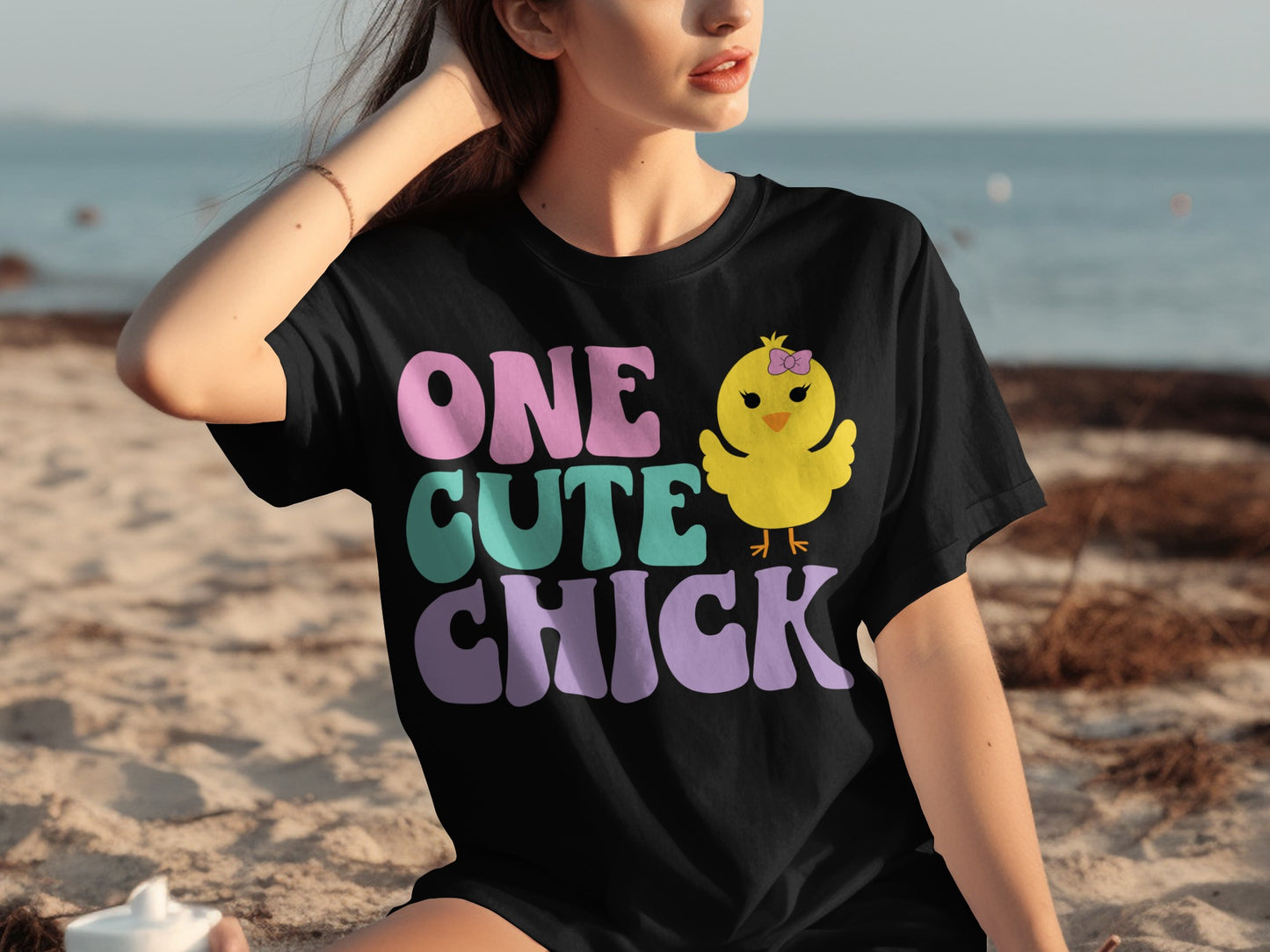 One Cute Chick Graphic Tee for Beach Day Fun