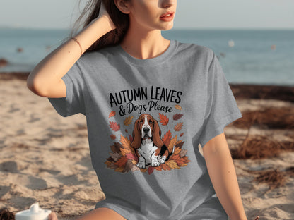 Autumn Leaves And Dogs Please Graphic Tee