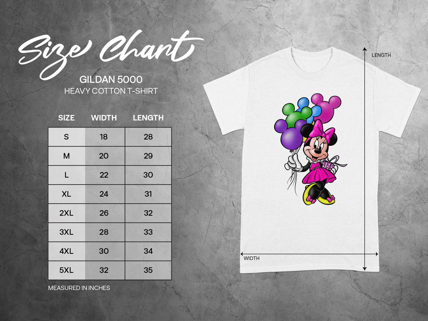 Minnie Mouse Balloons GILDAN 5000 T-Shirt product type