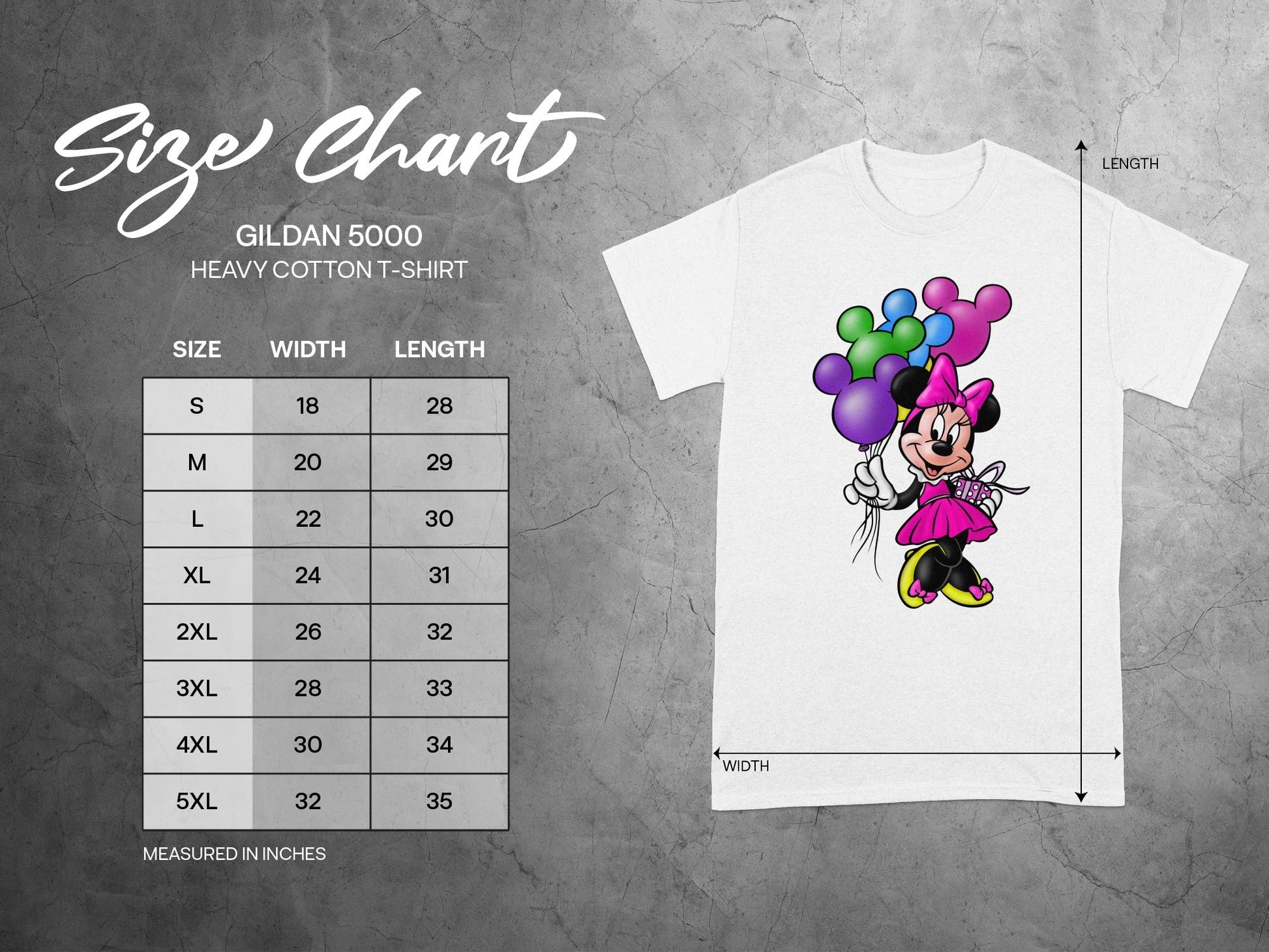 Minnie Mouse Balloons GILDAN 5000 T-Shirt product type