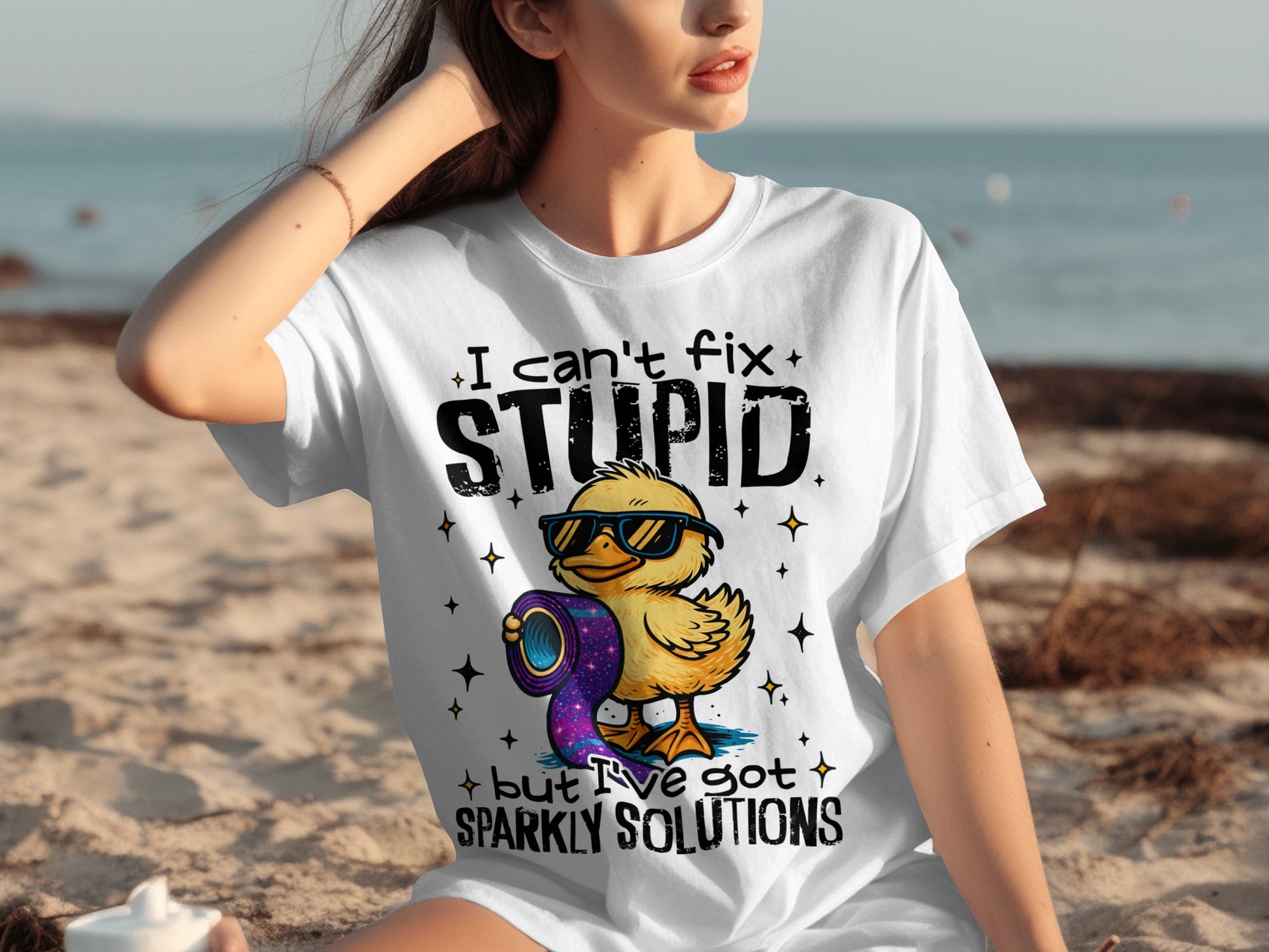 I Can't Fix Stupid Duck Funny Graphic T-Shirt