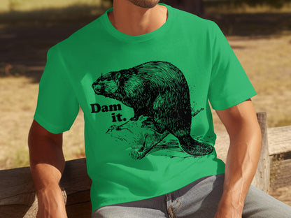 Dam It Beaver Graphic Tee Perfect for Outdoor Enthusiasts