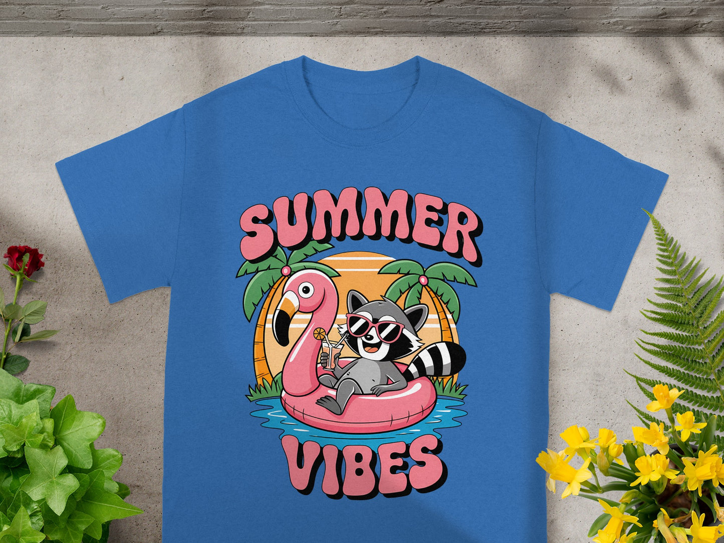Tropical Raccoon Summer Vibes T-Shirt
