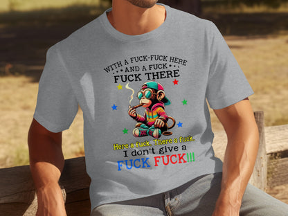 Funny Monkey With Colorful Stars T-shirt