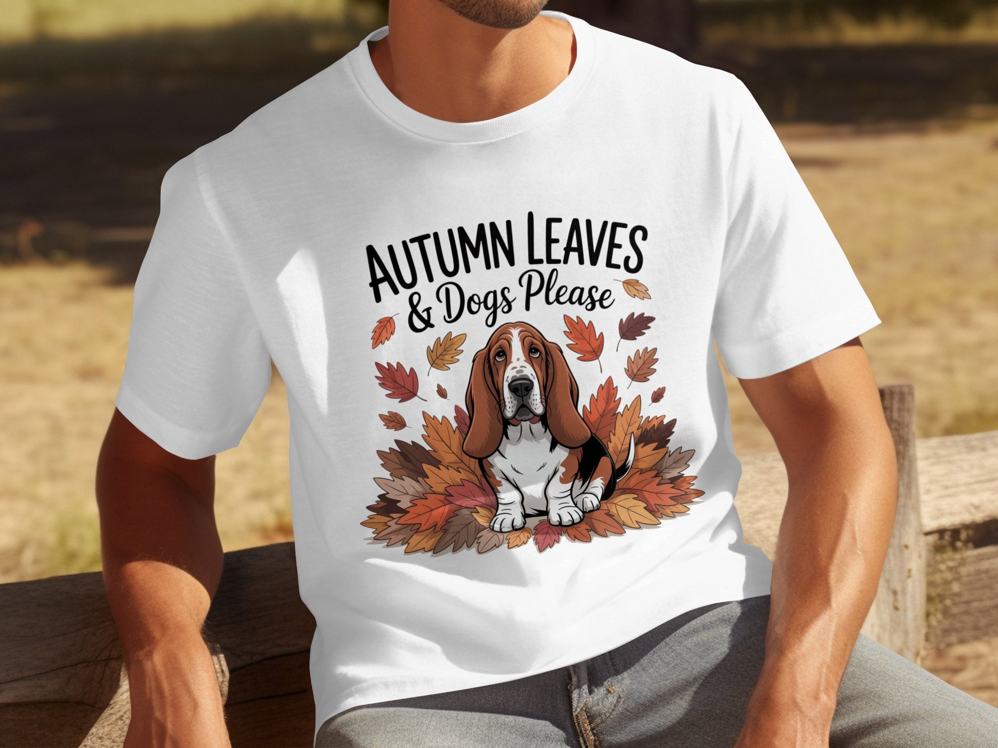 Autumn Leaves and Dogs Please Graphic Tee