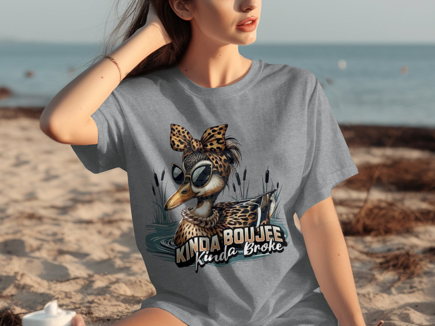 Kinda Boujee Kinda Broke Duck Graphic T-shirt