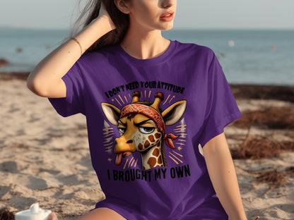 I Don't Need Your Attitude Giraffe Graphic Shirt