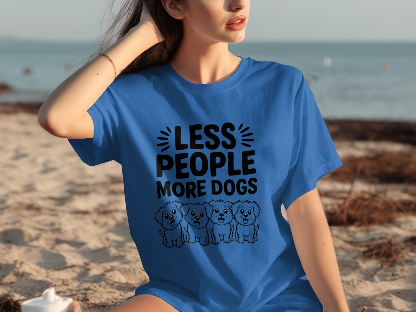 Less People More Dogs Cute Dog Lover Graphic T-Shirt